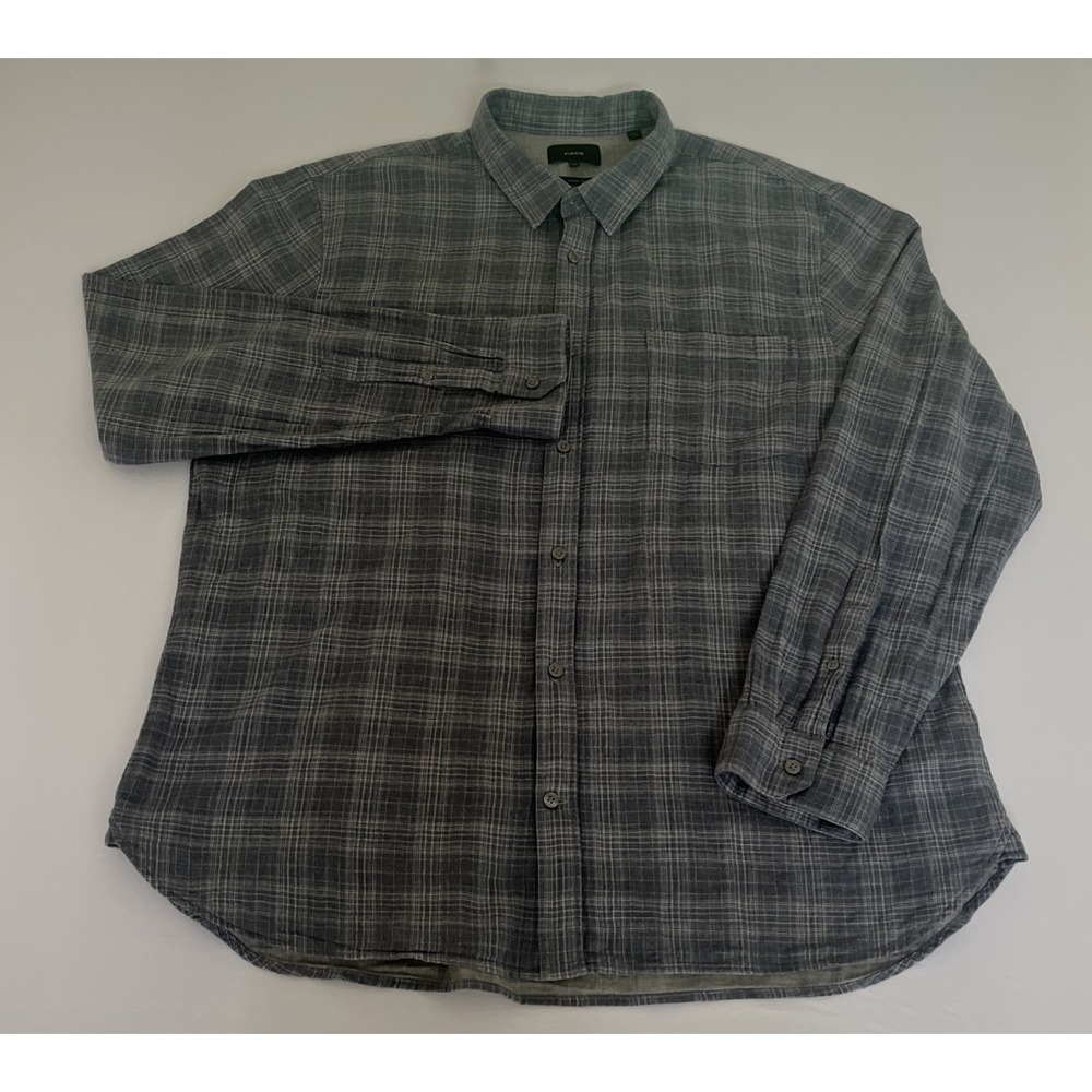 Vince Classic Fit Blue Plaid Lightweight Cotton Button Down Shirt XXL
